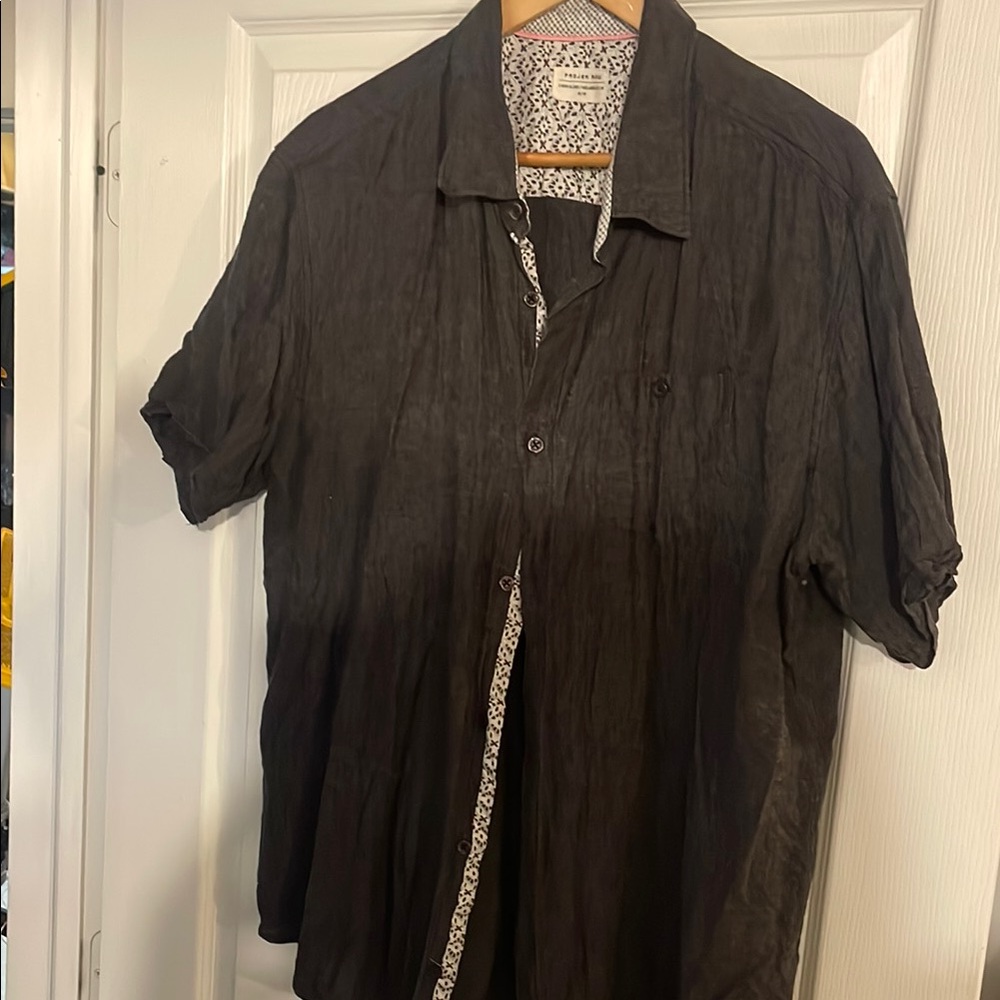 Slate Grey Linen Button-Up Shirt